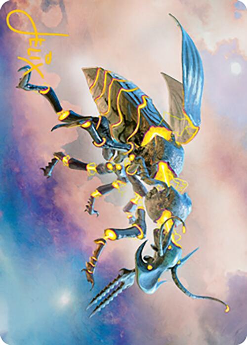 Zabaz, the Glimmerwasp Art Card (Gold-Stamped Signature) [Modern Horizons 2 Art Series] | Empire Gaming NC