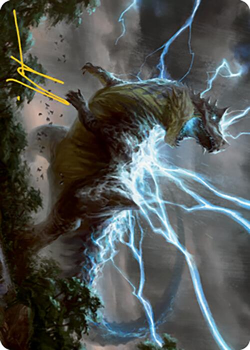 Thrasta, Tempest's Roar Art Card (41) (Gold-Stamped Signature) [Modern Horizons 2 Art Series] | Empire Gaming NC