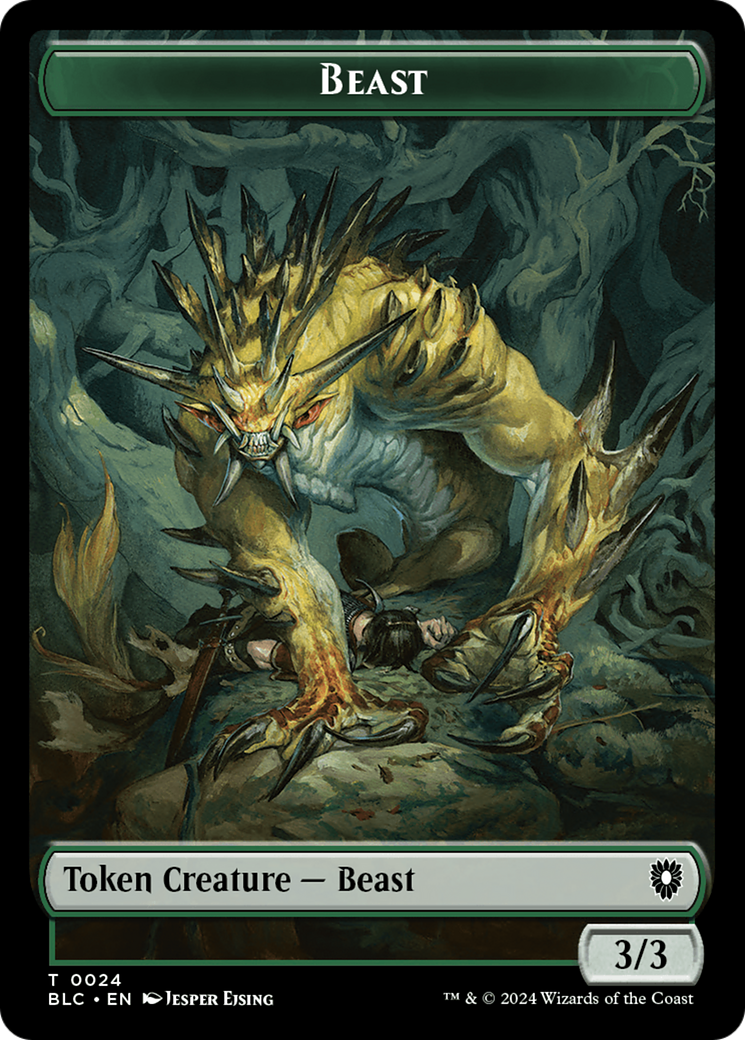 Beast (024) // Treasure Double-Sided Token [Bloomburrow Commander Tokens] | Empire Gaming NC