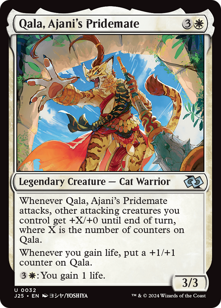 Qala, Ajani's Pridemate (Anime) [Foundations Jumpstart] | Empire Gaming NC