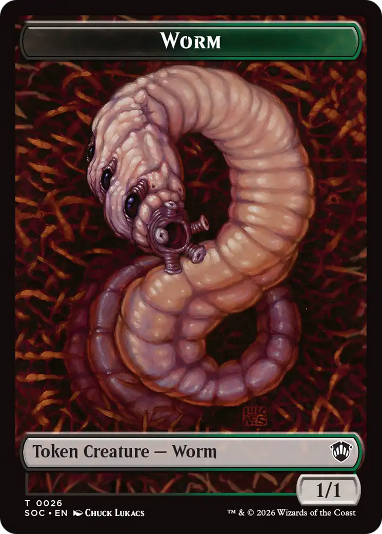 Eldrazi Spawn // Worm Double-Sided Token [Secrets of Strixhaven Commander Tokens] | Empire Gaming NC