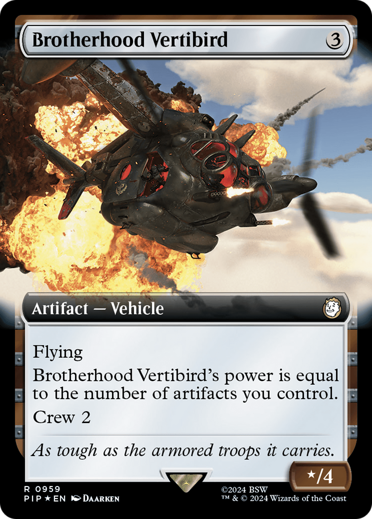 Brotherhood Vertibird (Extended Art) (Surge Foil) [Fallout] | Empire Gaming NC