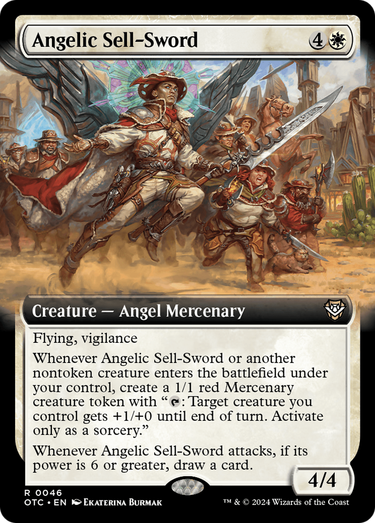 Angelic Sell-Sword (Extended Art) [Outlaws of Thunder Junction Commander] | Empire Gaming NC