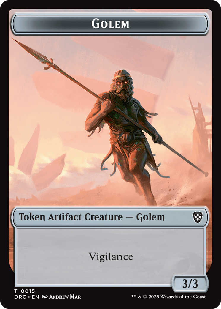 Golem (0015) // Thopter (0009) Double-Sided Token [Aetherdrift Tokens] | Empire Gaming NC