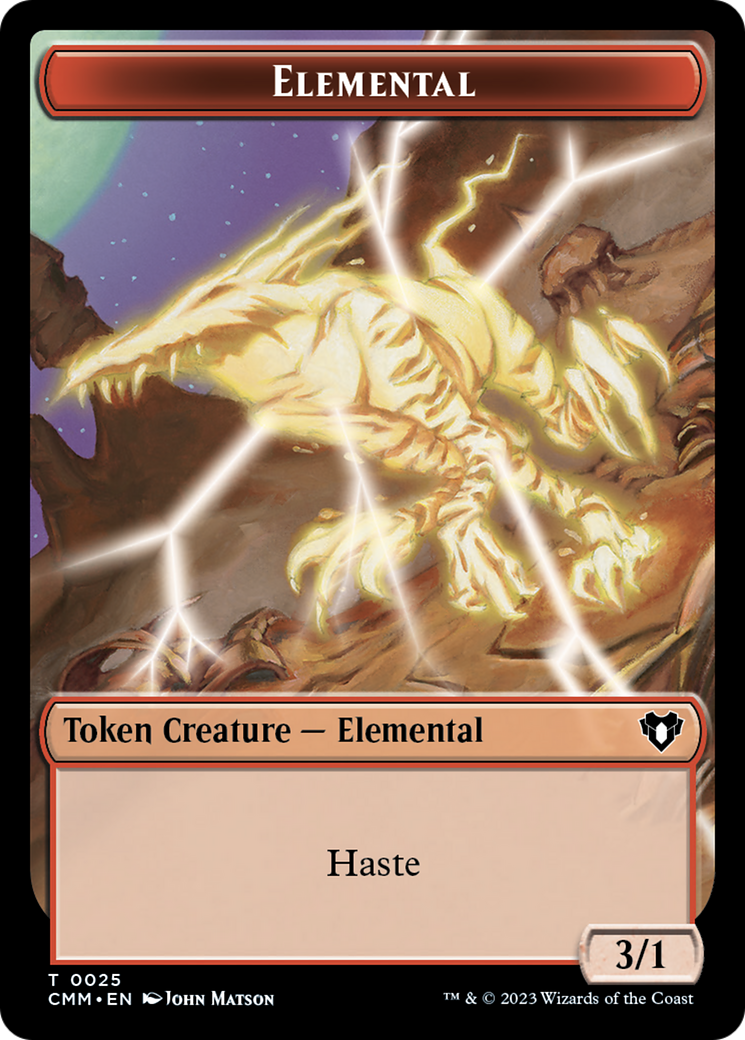 Human Soldier // Elemental (0025) Double-Sided Token [Commander Masters Tokens] | Empire Gaming NC