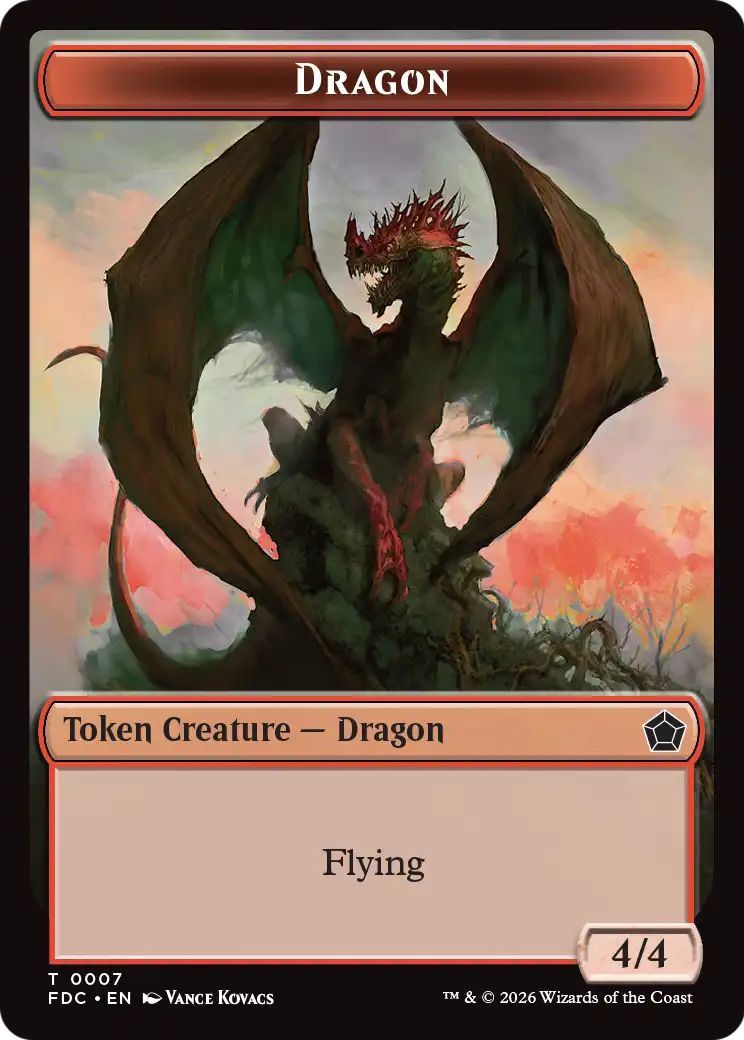 Dragon (0007) // Treasure Double-Sided Token [Foundations Commander Tokens] | Empire Gaming NC