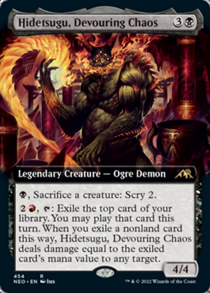 Hidetsugu, Devouring Chaos (Extended Art) [Kamigawa: Neon Dynasty] | Empire Gaming NC