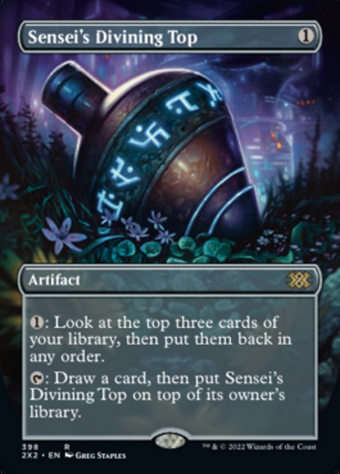 Sensei's Divining Top (Borderless Alternate Art) [Double Masters 2022] | Empire Gaming NC