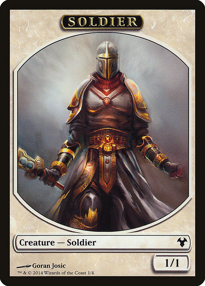 Soldier // Spirit Double-Sided Token [Modern Event Deck 2014 Tokens] | Empire Gaming NC