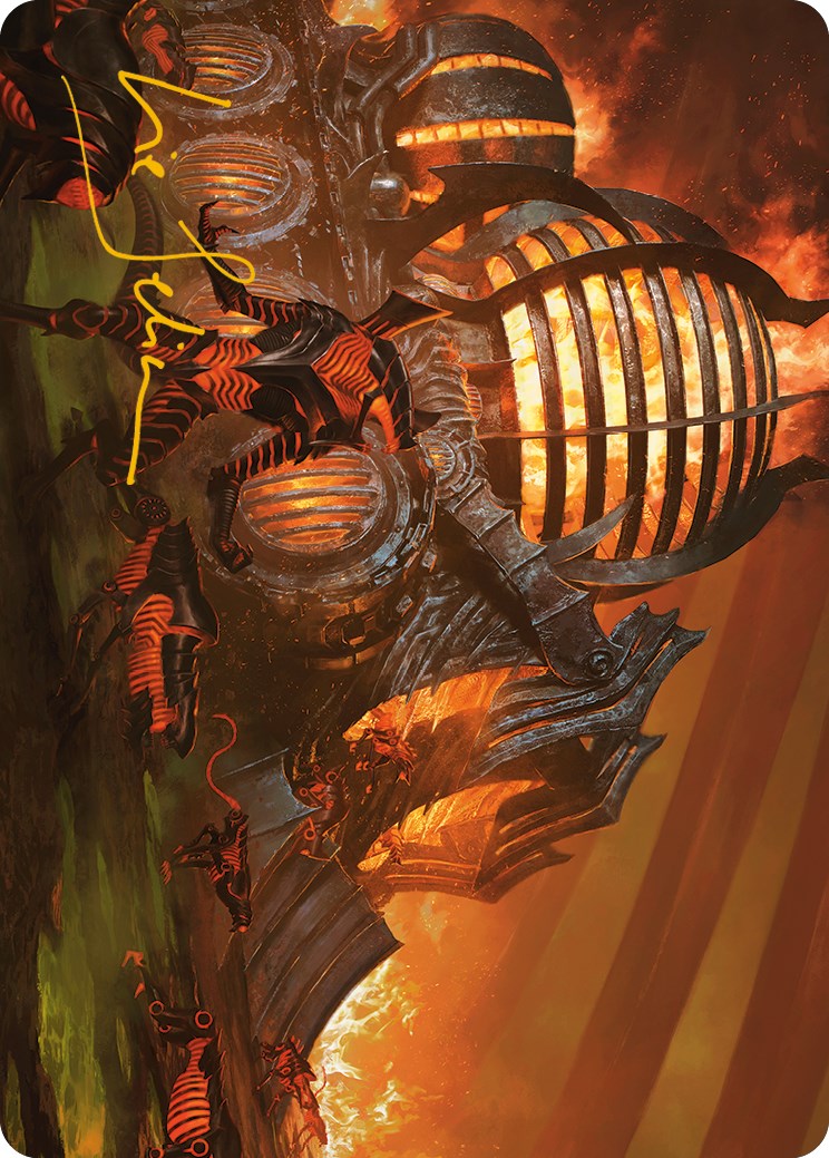 Urabrask's Forge Art Card (Gold-Stamped Signature) [Phyrexia: All Will Be One Art Series] | Empire Gaming NC