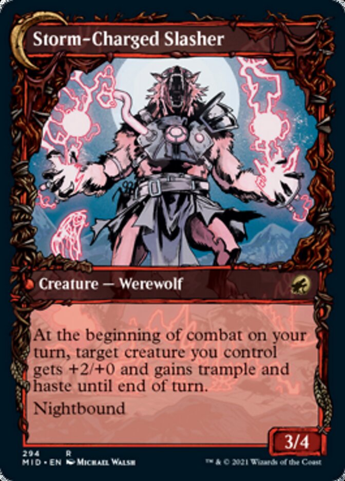 Reckless Stormseeker // Storm-Charged Slasher (Showcase Equinox) [Innistrad: Midnight Hunt] | Empire Gaming NC