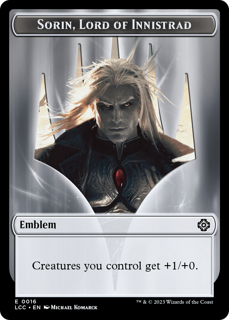 Emblem - Sorin, Lord of Innistrad // Vampire (0004) Double-Sided Token [The Lost Caverns of Ixalan Commander Tokens] | Empire Gaming NC