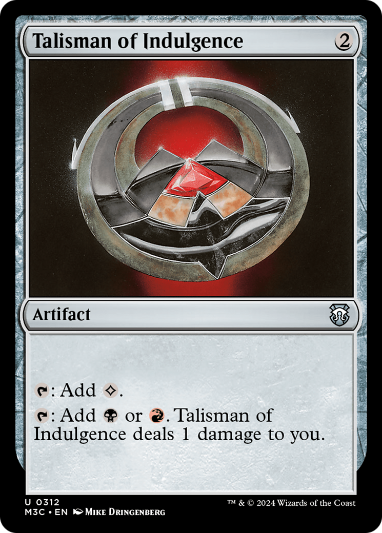 Talisman of Indulgence (Ripple Foil) [Modern Horizons 3 Commander] | Empire Gaming NC