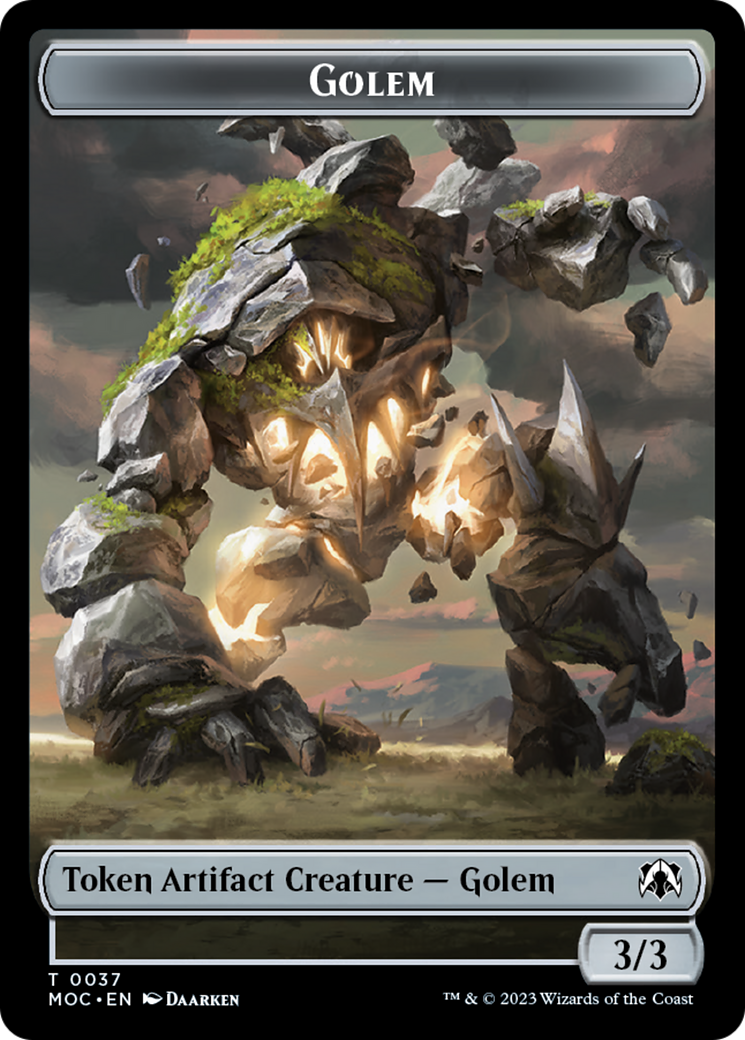 Golem // Blood Double-Sided Token [March of the Machine Commander Tokens] | Empire Gaming NC