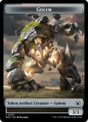 Golem // Clue Double-Sided Token [March of the Machine Commander Tokens] | Empire Gaming NC