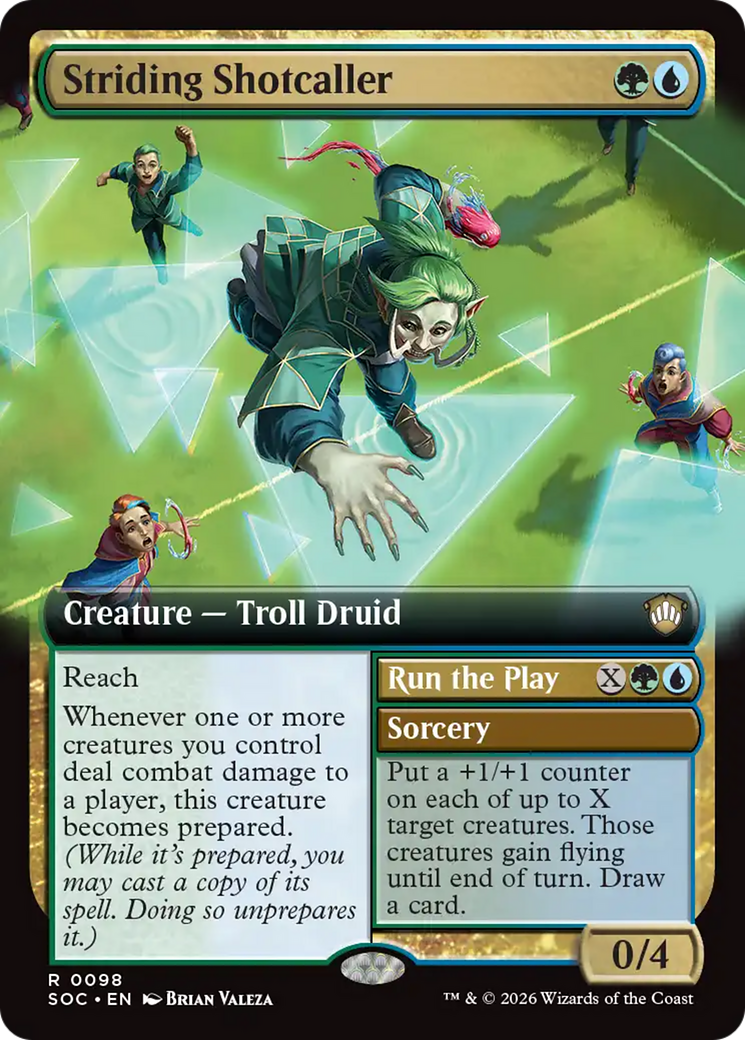Striding Shotcaller (Extended Art) [Secrets of Strixhaven Commander] | Empire Gaming NC