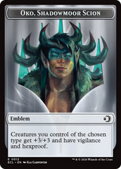 Elk // Emblem - Oko, Shadowmoor Scion Double-Sided Token [Lorwyn Eclipsed Tokens] | Empire Gaming NC