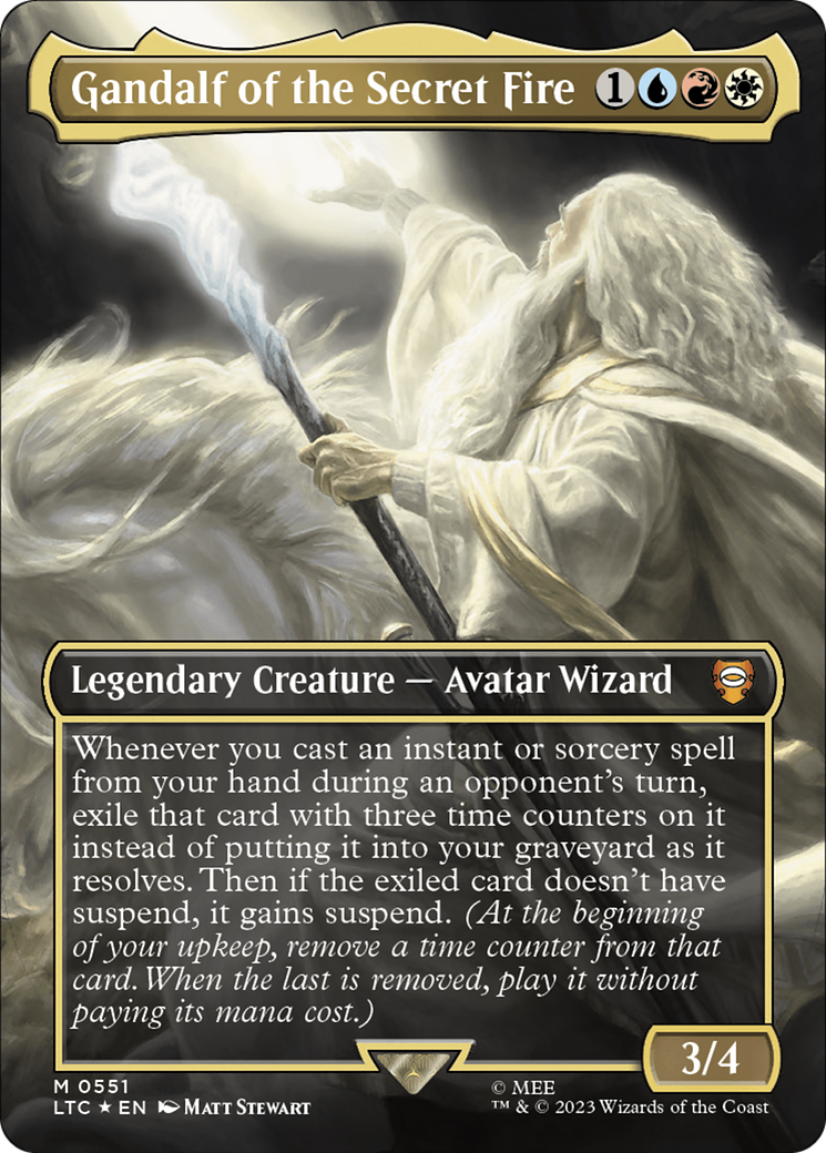 Gandalf of the Secret Fire (Borderless) (Surge Foil) [The Lord of the Rings: Tales of Middle-Earth Commander] | Empire Gaming NC