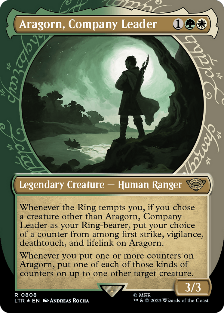 Aragorn, Company Leader (Showcase) (Surge Foil) [The Lord of the Rings: Tales of Middle-Earth] | Empire Gaming NC