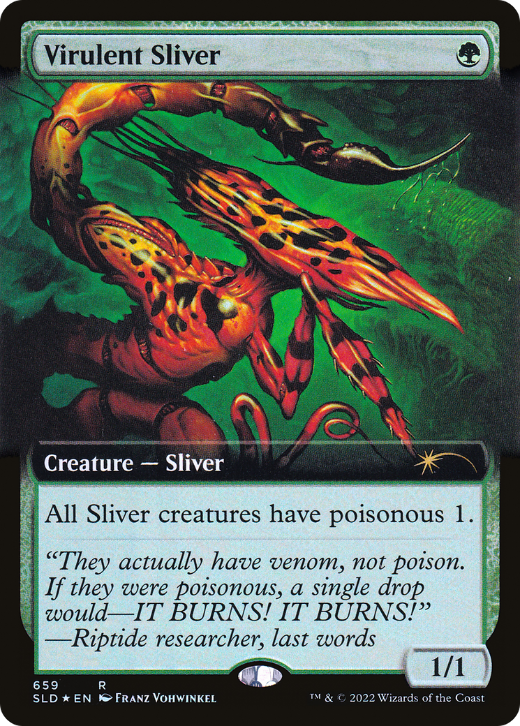 Virulent Sliver (Extended Art) (Step-and-Compleat Foil) [Secret Lair Drop Promos] | Empire Gaming NC