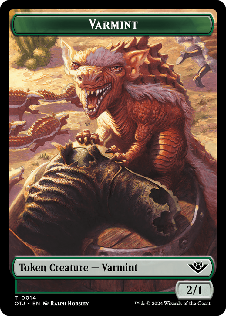 Mercenary // Varmint Double-Sided Token [Outlaws of Thunder Junction Tokens] | Empire Gaming NC