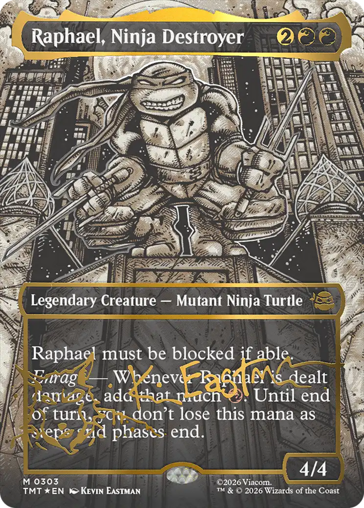 Raphael, Ninja Destroyer (Borderless) (Gold-Stamped Signature) [Teenage Mutant Ninja Turtles] | Empire Gaming NC