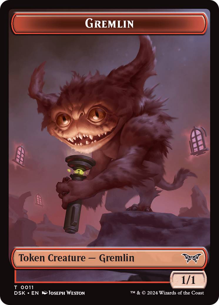 Gremlin // Manifest Double-Sided Token [Duskmourn: House of Horror Tokens] | Empire Gaming NC