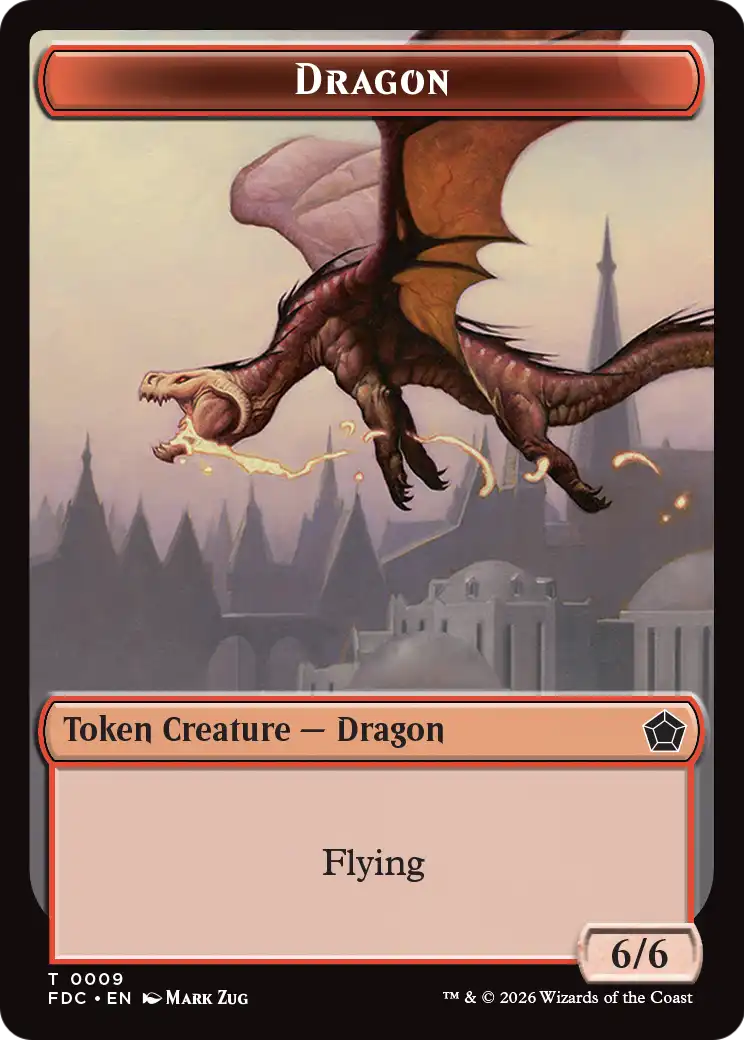 Dragon (0009) // Treasure Double-Sided Token [Foundations Commander Tokens] | Empire Gaming NC