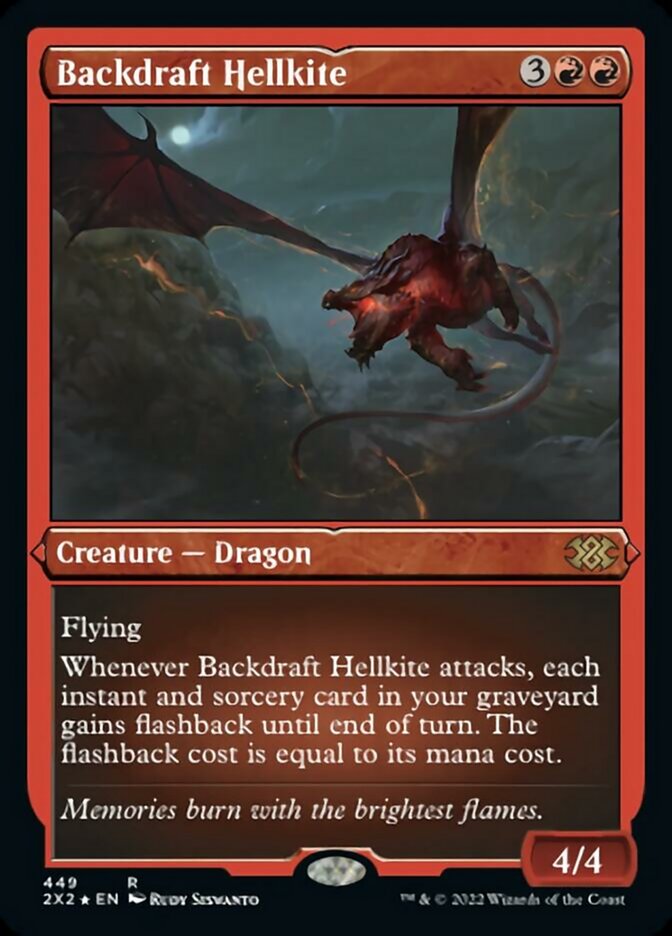 Backdraft Hellkite (Foil Etched) [Double Masters 2022] | Empire Gaming NC