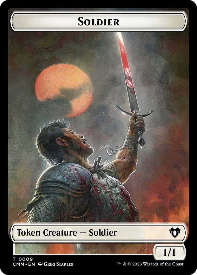 Soldier // Elephant Double-Sided Token [Commander Masters Tokens] | Empire Gaming NC