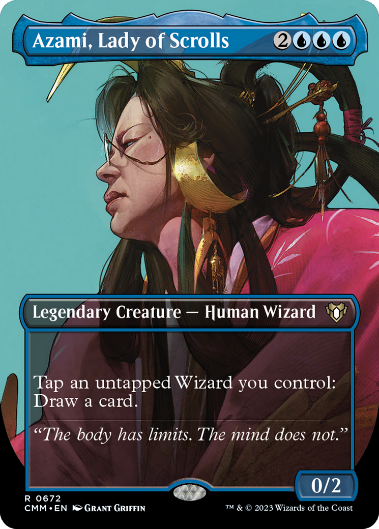 Azami, Lady of Scrolls (Borderless Profile) [Commander Masters] | Empire Gaming NC