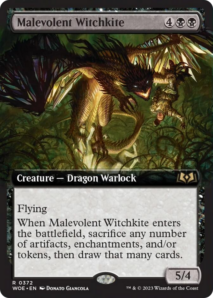 Malevolent Witchkite (Extended Art) [Wilds of Eldraine] | Empire Gaming NC