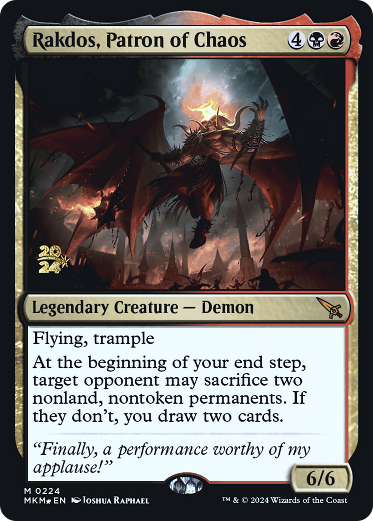 Rakdos, Patron of Chaos [Murders at Karlov Manor Prerelease Promos] | Empire Gaming NC