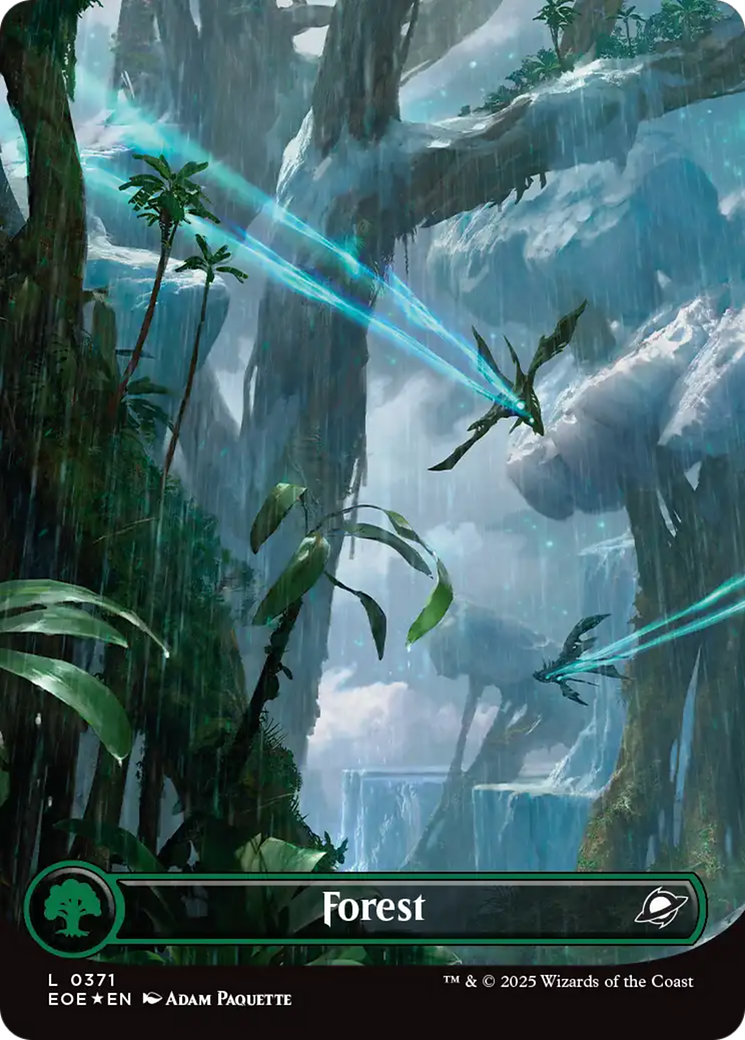 Forest (0371) (Borderless) (Galaxy Foil) [Edge of Eternities] | Empire Gaming NC