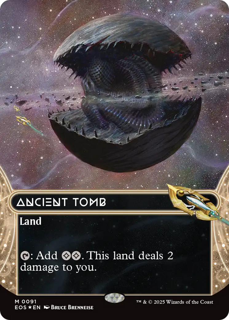 Ancient Tomb (0091) (Borderless) (Galaxy Foil) [Edge of Eternities] | Empire Gaming NC