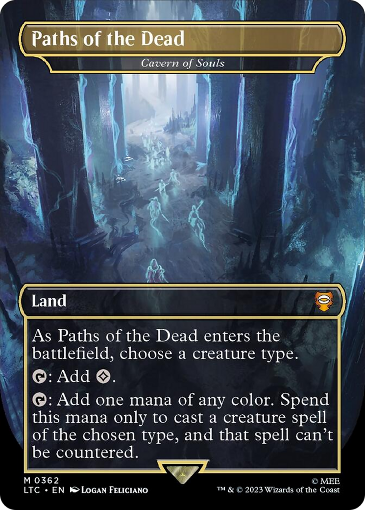 Paths of the Dead - Cavern of Souls (Borderless) (Surge Foil Realms and Relics) [The Lord of the Rings: Tales of Middle-Earth Commander] | Empire Gaming NC