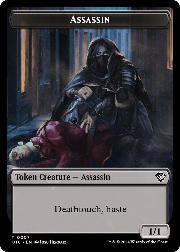 Assassin // Food Double-Sided Token [Outlaws of Thunder Junction Commander Tokens] | Empire Gaming NC