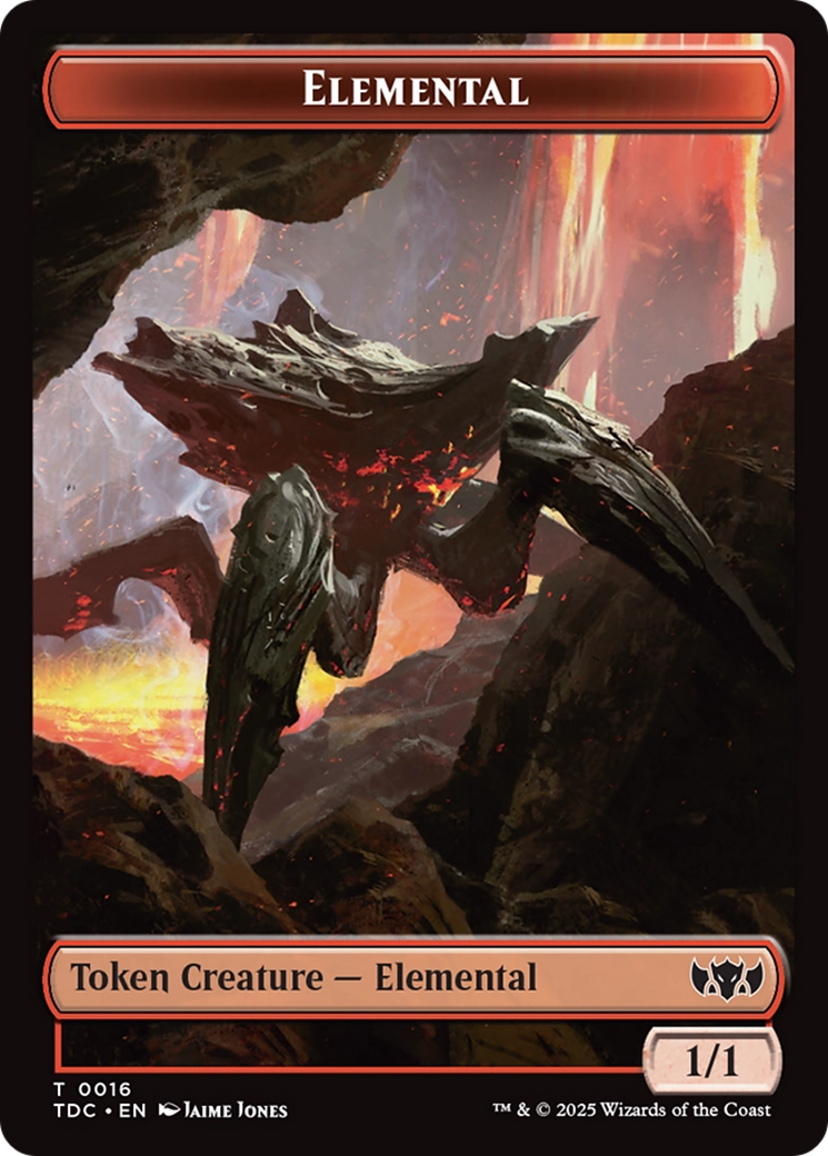 Elemental (0016) // Gold Double-Sided Token [Tarkir: Dragonstorm Commander Tokens] | Empire Gaming NC