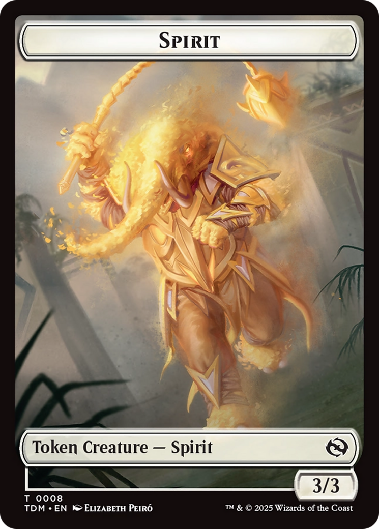 Spirit (0008) // Spirit (0009) Double-Sided Token [Tarkir: Dragonstorm Tokens] | Empire Gaming NC