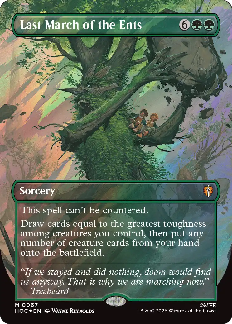 Last March of the Ents (Borderless) (Surge Foil) [The Hobbit: Eternal-Legal] | Empire Gaming NC