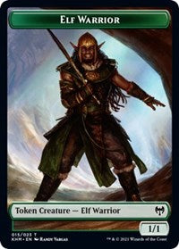 Elf Warrior // Icy Manalith Double-Sided Token [Kaldheim Tokens] | Empire Gaming NC