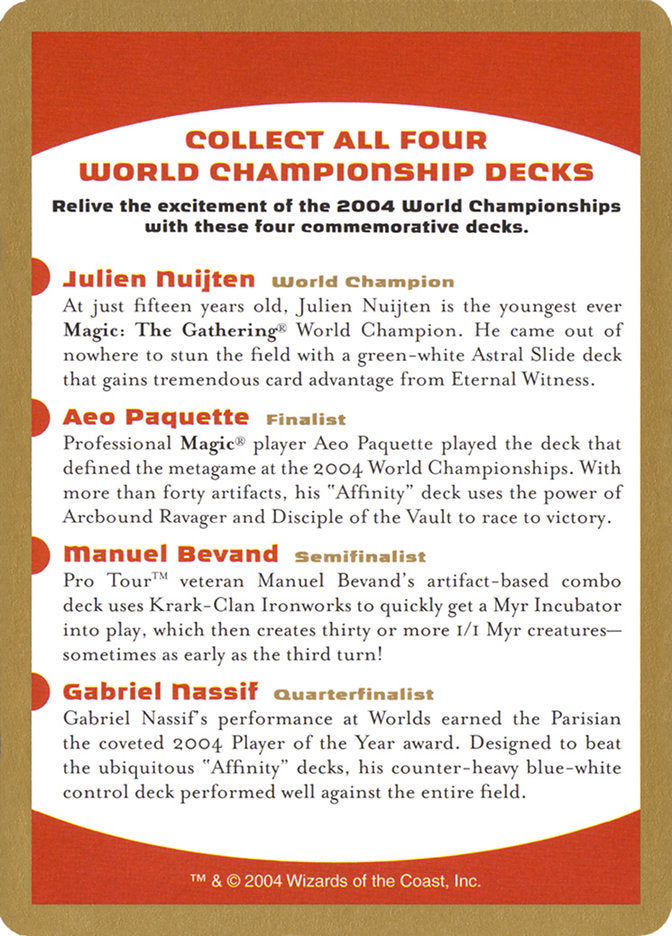 2004 World Championships Ad [World Championship Decks 2004] | Empire Gaming NC