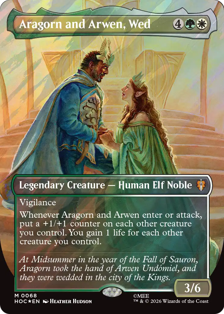 Aragorn and Arwen, Wed (Borderless) (Surge Foil) [The Hobbit] | Empire Gaming NC