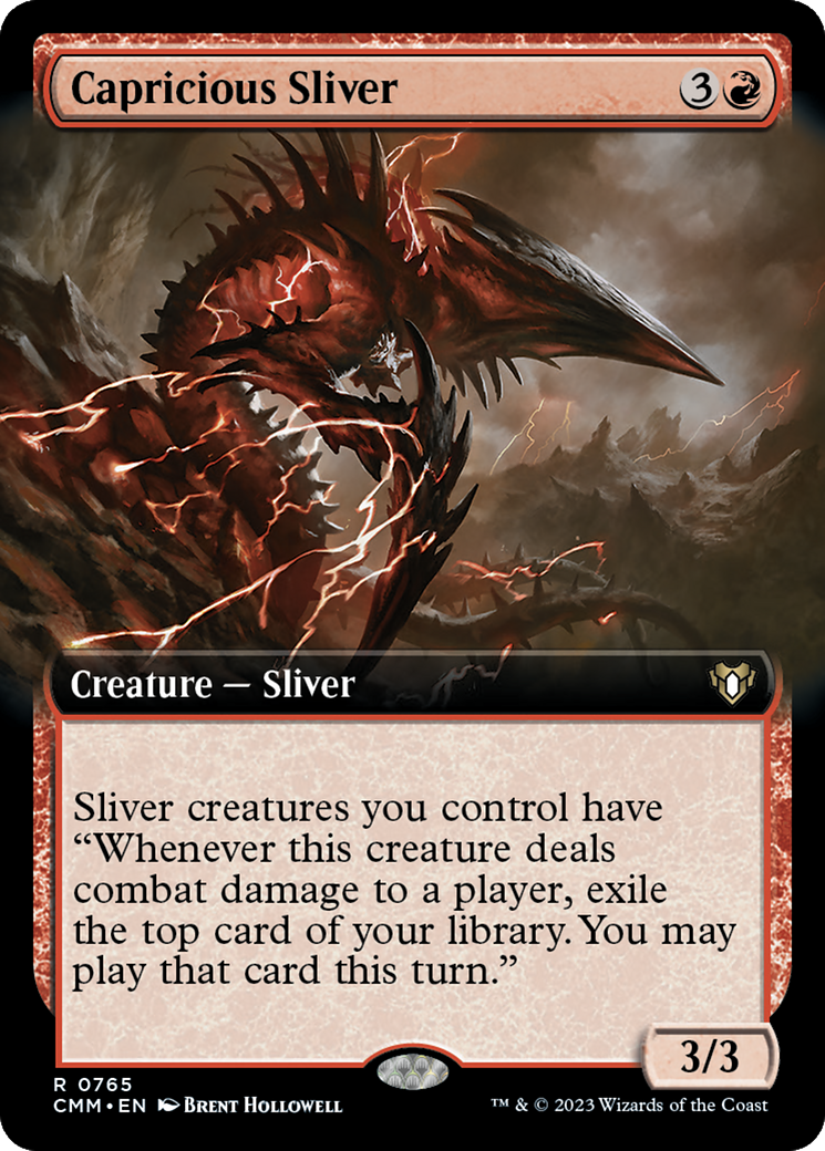 Capricious Sliver (Extended Art) [Commander Masters] | Empire Gaming NC