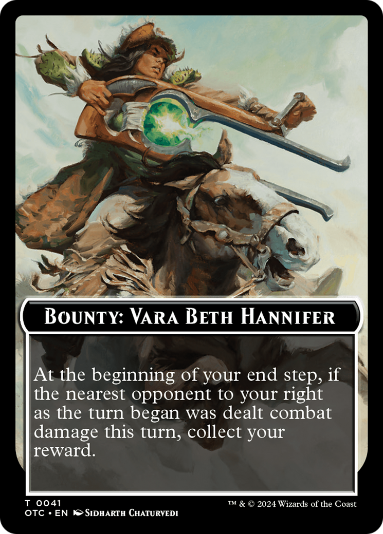 Bounty: Vara Beth Hannifer // Bounty Rules Double-Sided Token [Outlaws of Thunder Junction Commander Tokens] | Empire Gaming NC