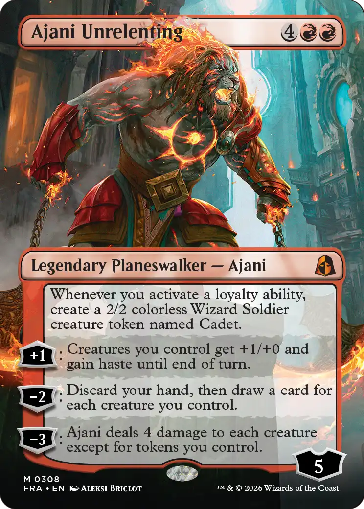 Ajani Unrelenting (Borderless) [Reality Fracture] | Empire Gaming NC