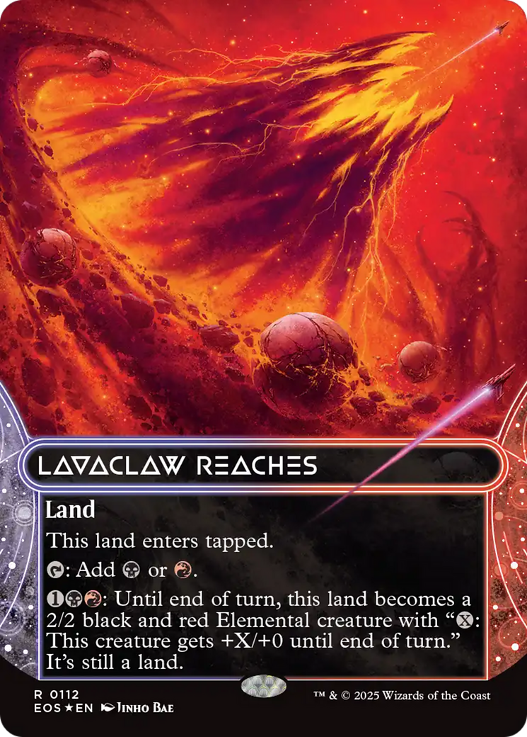 Lavaclaw Reaches (0112) (Borderless) (Galaxy Foil) [Edge of Eternities: Stellar Sights] | Empire Gaming NC