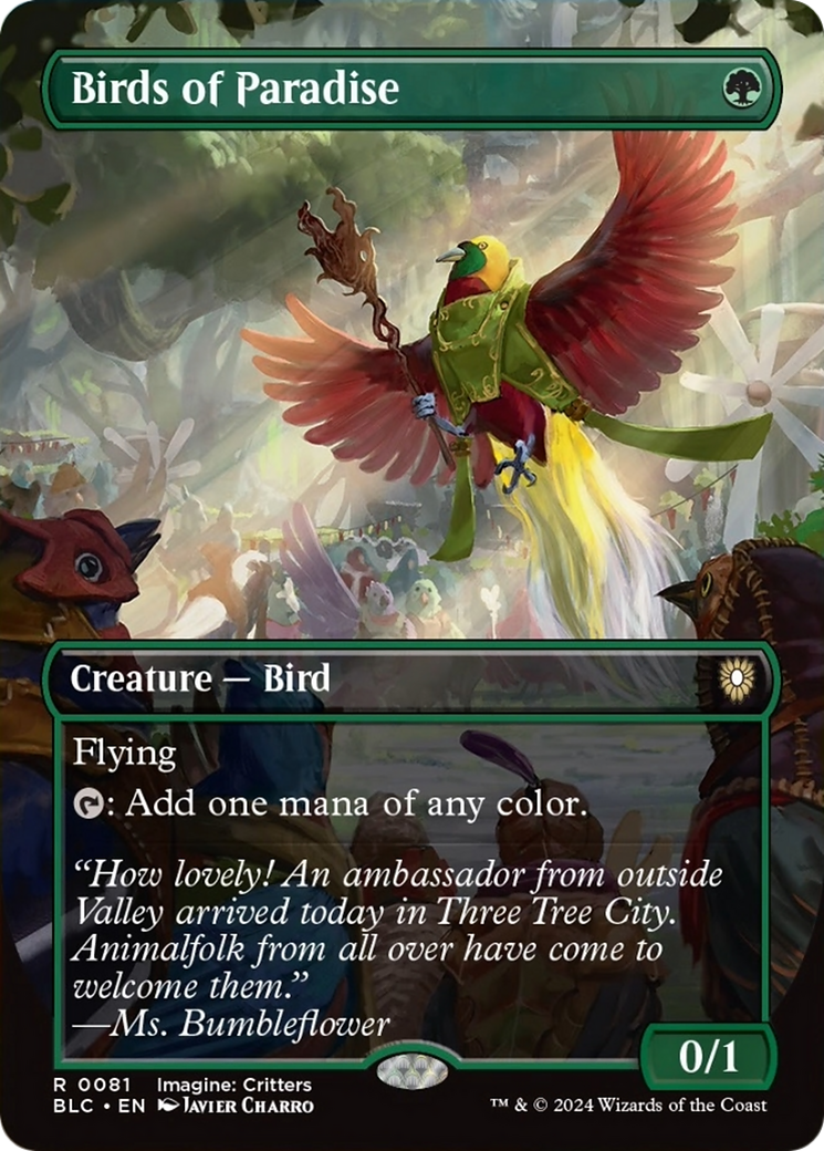 Birds of Paradise (Borderless) [Bloomburrow Commander] | Empire Gaming NC