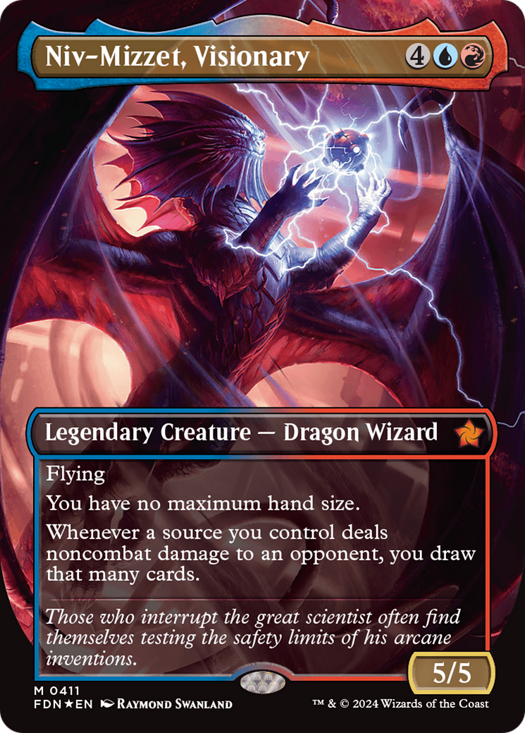 Niv-Mizzet, Visionary (Borderless) (Mana Foil) [Foundations] | Empire Gaming NC