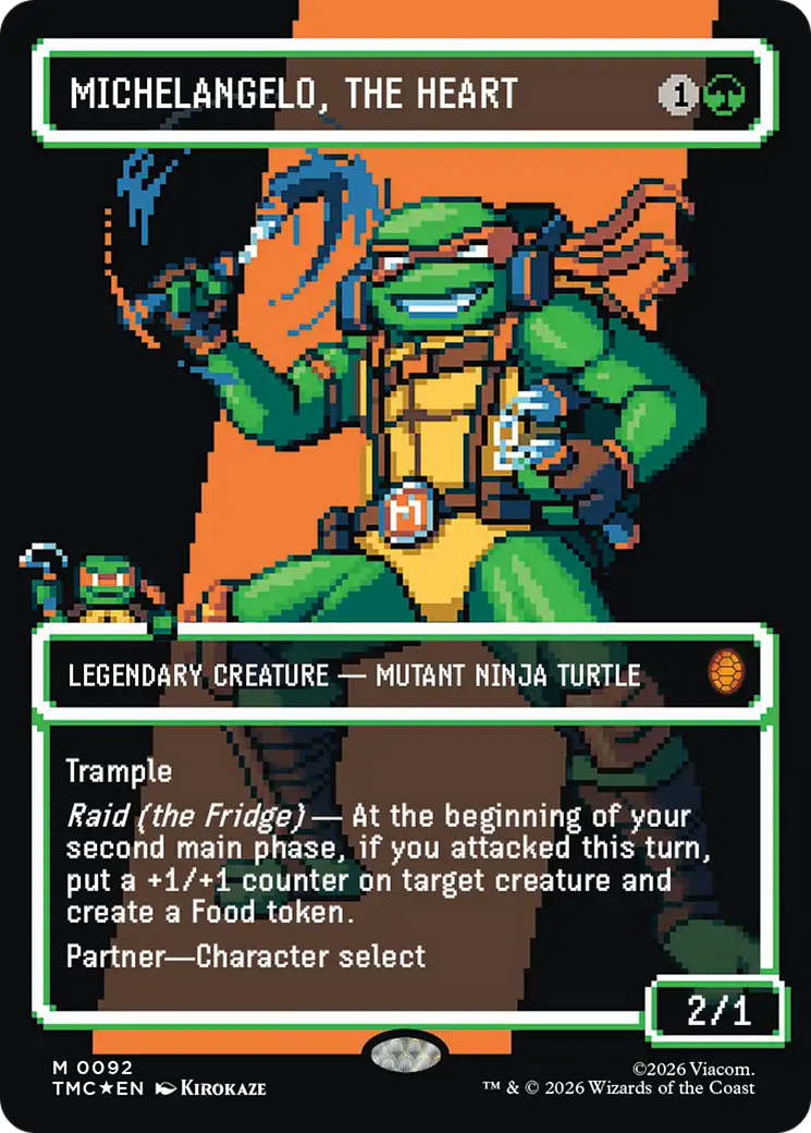 Michelangelo, the Heart (0093) (Borderless) (Surge Foil) [Teenage Mutant Ninja Turtles Commander] | Empire Gaming NC